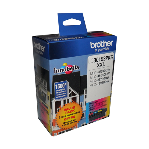 Brother LC30193PKS Innobella  Cyan, Magenta, Yellow Ink Cartridges, Super High Yield