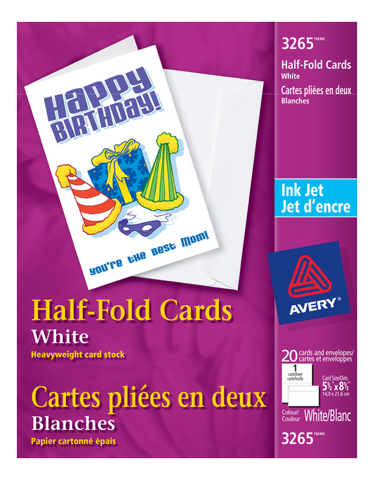 3265 HALFFOLD, 5 1/2" X 8 1/2", WHITE, 20 SHEETS/BOX, 20 CA