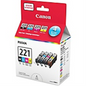 CLI221 Black, Cyan, Magenta & Yellow 4 Color Ink Pack SKU 2946B017