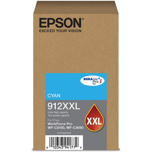 T912XXL220 Epson T912 Extra High Capacity Cyan Original Ink Cartridge