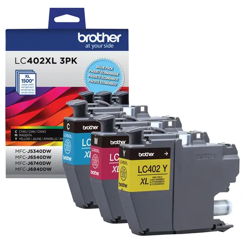 Brother Genuine LC402XL3PKS 3-Pack of High Yield