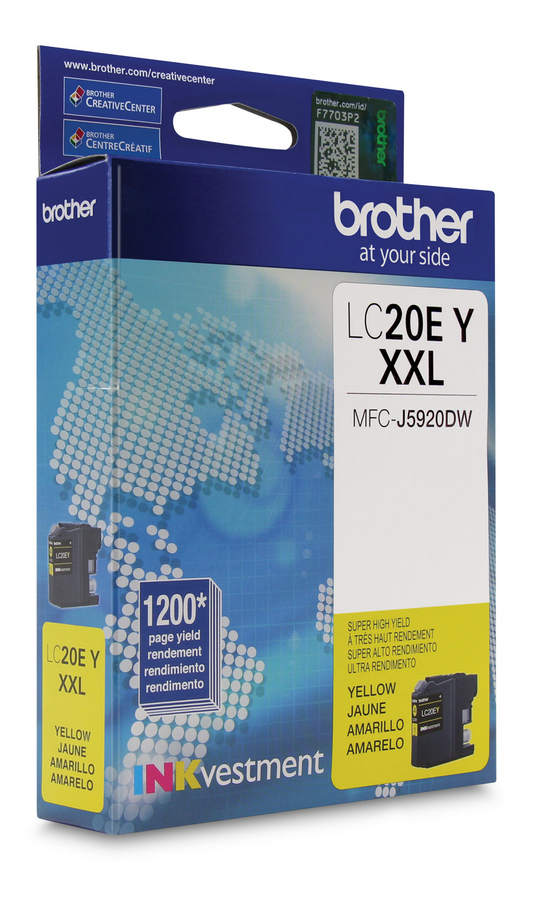 Brother LC20EYS INKvestment Yellow Ink Cartridge, Super High Yield (XXL Series)