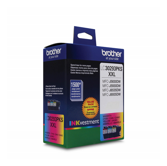 Brother LC30293PKS Innobella  Cyan, Magenta, Yellow Ink Cartridges, Super High Yield
