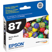 EPSON T087 ULTRACHROME HighGloss 2 Matte Black Ink Cartridge / Stylus Photo R1900